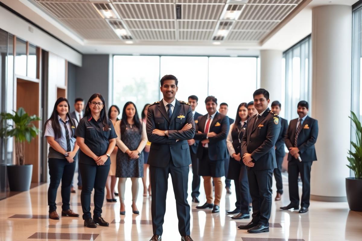 Crystals Facilities trained staff at a client site in Delhi